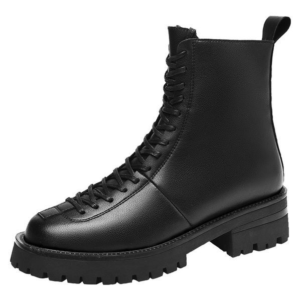 boots autumn winter round toe female genuine leather black lace up mid calf for women shoes fashion motorcycle m0027 daqc
boots autumn winter round toe female genuine leather black lace up mid calf for women shoes fashion motorcycle m0027 daqc
