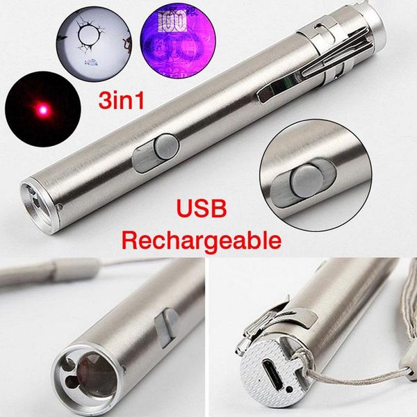 flashlights torches 3 in1 mini usb rechargeable led laser uv torch pen multifunction lamp b1
flashlights torches 3 in1 mini usb rechargeable led laser uv torch pen multifunction lamp b1
