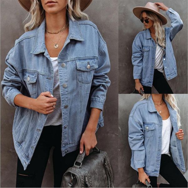 women's jackets casual spring autumn wild jacket solid color long sleeve lapel button down boyfriend stylish fitting denim coat for wom, Black;brown
women's jackets casual spring autumn wild jacket solid color long sleeve lapel button down boyfriend stylish fitting denim coat for wom, Black;brown