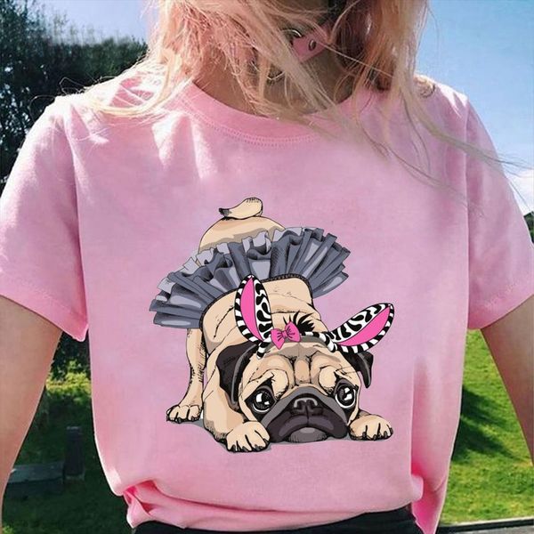 pug princess print harajuku womens t shirts vintage summer vogue female clothes pink, White
pug princess print harajuku womens t shirts vintage summer vogue female clothes pink, White