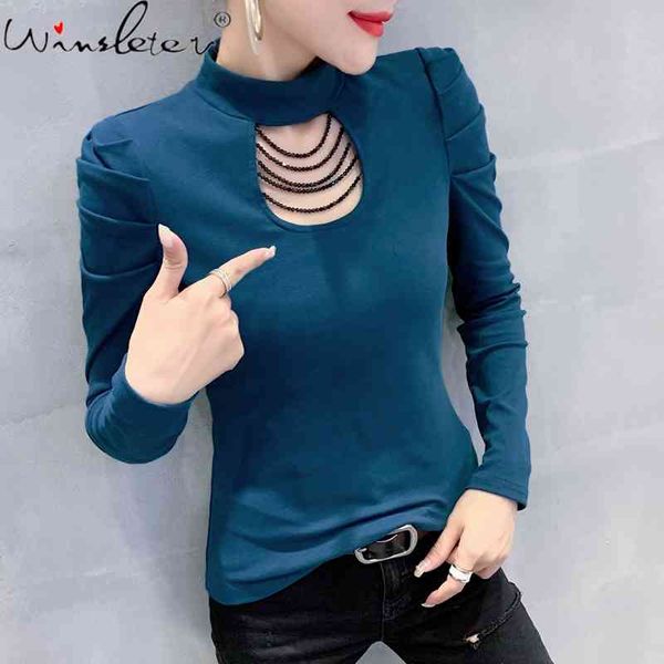 women's t-shirt fall winter european clothes t-shirt fashion hollow out beading drape women ropa mujer all match tees t0, White
women's t-shirt fall winter european clothes t-shirt fashion hollow out beading drape women ropa mujer all match tees t0, White