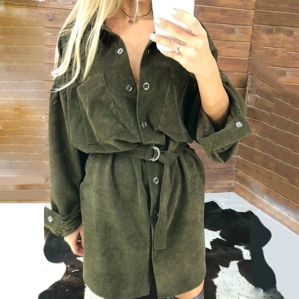 2021winter fashion pockets vintage corduroy long sleeve dress with belt long sleeve button mini dress office lady street wear, Black;gray
2021winter fashion pockets vintage corduroy long sleeve dress with belt long sleeve button mini dress office lady street wear, Black;gray