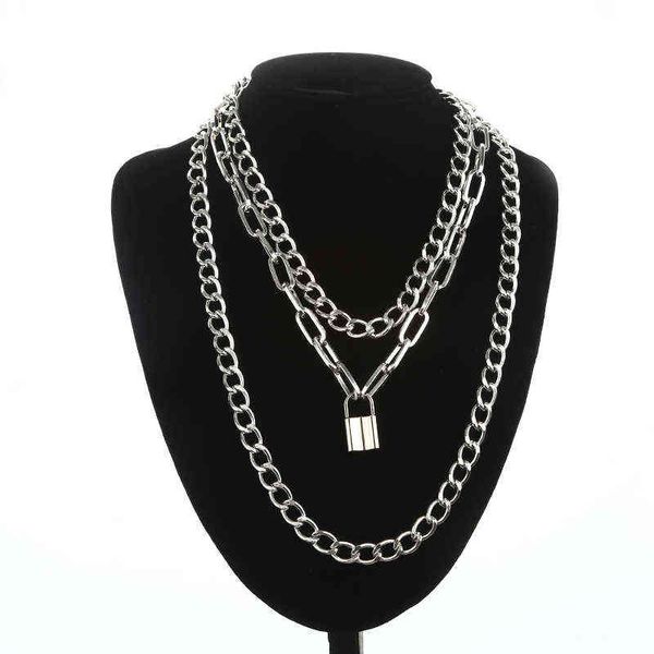 layered chain necklace cool lock goth accessories grunge style fairy core choker 2000s aesthetic y2k e girl jewelry, Silver
layered chain necklace cool lock goth accessories grunge style fairy core choker 2000s aesthetic y2k e girl jewelry, Silver