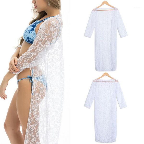 bohemian women's bikini cover-ups white lace cardigan long sleeve beach dress swimwear, White;black
bohemian women's bikini cover-ups white lace cardigan long sleeve beach dress swimwear, White;black