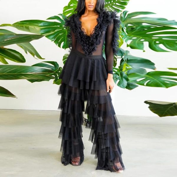 women's two piece pants black sets women's outfits transparent mesh ruffles see through v neck full sleeve evening night club match, White
women's two piece pants black sets women's outfits transparent mesh ruffles see through v neck full sleeve evening night club match, White