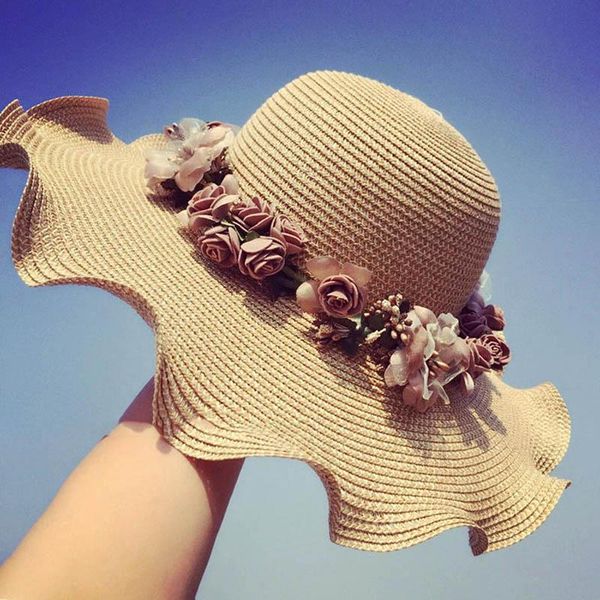 women wide brimmed flower straw hat summer wavy large brim sunscreen bow cap fashion casual beach sunshade hats cp0204, Blue;gray
women wide brimmed flower straw hat summer wavy large brim sunscreen bow cap fashion casual beach sunshade hats cp0204, Blue;gray