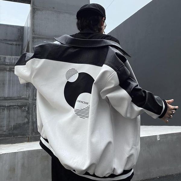 men's jackets 2021 autumn black white matching leather jacket men oversize streetwear american baseball uniform couple varsity bomber u, Black;brown
men's jackets 2021 autumn black white matching leather jacket men oversize streetwear american baseball uniform couple varsity bomber u, Black;brown