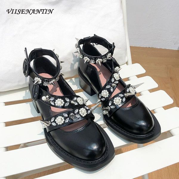 dress shoes mary jane women 2021 rivet rhinestone genuine leather dark style all-match thick-heeled platform single, Black
dress shoes mary jane women 2021 rivet rhinestone genuine leather dark style all-match thick-heeled platform single, Black
