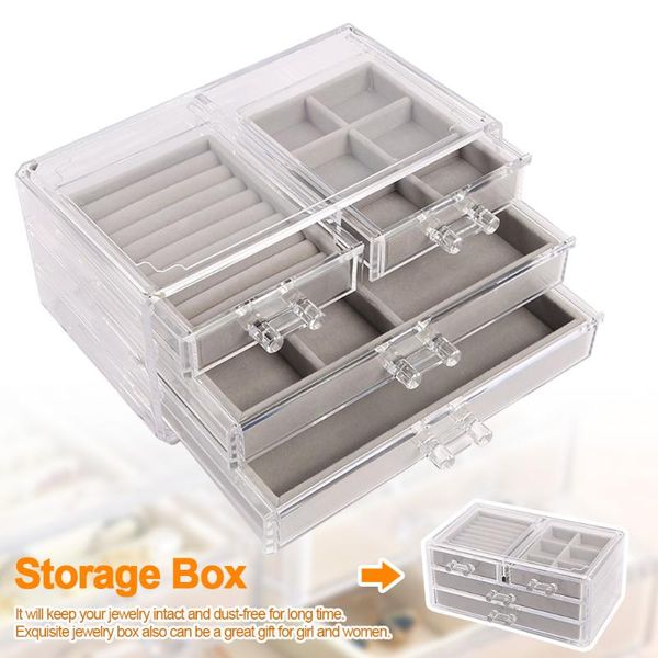 jewelry pouches, bags acrylic box display case rings necklaces storage holder 4 drawers for women clear organizer protable earring bracelets, Pink;blue
jewelry pouches, bags acrylic box display case rings necklaces storage holder 4 drawers for women clear organizer protable earring bracelets, Pink;blue