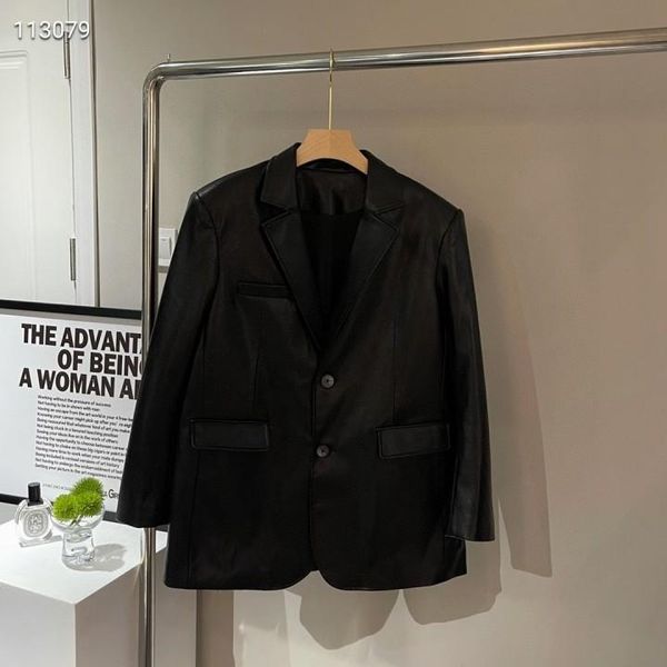 women's jackets 2021 solid turn-down collar single breasted women jacket korean coats leather, Black;brown
women's jackets 2021 solid turn-down collar single breasted women jacket korean coats leather, Black;brown