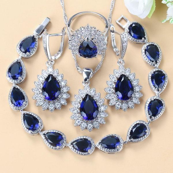 wedding jewelry sets bridal costume + quality natural stone blue zircon 925 silver women water drop dangle earrings bracelet and ring, Slivery;golden
wedding jewelry sets bridal costume + quality natural stone blue zircon 925 silver women water drop dangle earrings bracelet and ring, Slivery;golden