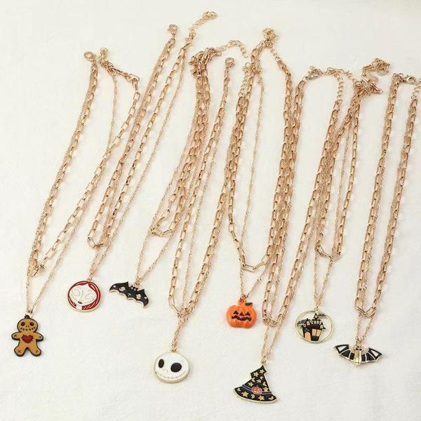 chains halloween gothic necklace for women men punk pumpkin head grim reaper exaggerated double jewelry party accessories, Silver
chains halloween gothic necklace for women men punk pumpkin head grim reaper exaggerated double jewelry party accessories, Silver