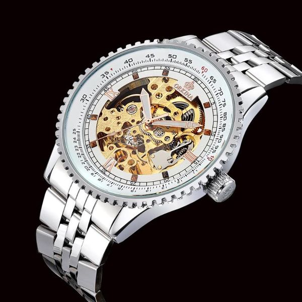 wristwatches watches men's automatic self wind mechanical brand orkina luxury gold gear skeleton design stainless steel band, Slivery;brown
wristwatches watches men's automatic self wind mechanical brand orkina luxury gold gear skeleton design stainless steel band, Slivery;brown