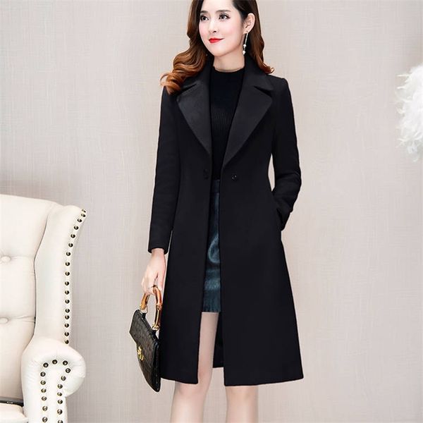 women woollen overcoat women's mid length over knee autumn winter waist suit collar red woollen black khaki coat 211222
women woollen overcoat women's mid length over knee autumn winter waist suit collar red woollen black khaki coat 211222