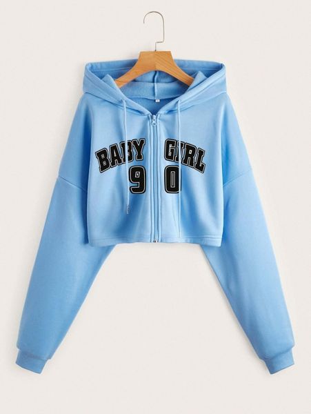letter graphic drop shoulder drawstring zipper thermal hoodie 99jx#, White;black