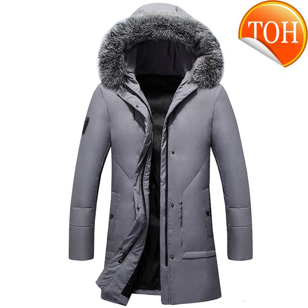 casual warm men's jackets winter fur collar long down coats 90% white duck s windproof parkas male for husband, Black
casual warm men's jackets winter fur collar long down coats 90% white duck s windproof parkas male for husband, Black