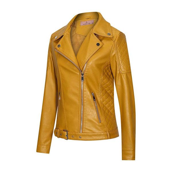 women's leather & faux 2021 autumn winter zipper pu long sleeve lapel clothes slim temperament women, Black
women's leather & faux 2021 autumn winter zipper pu long sleeve lapel clothes slim temperament women, Black