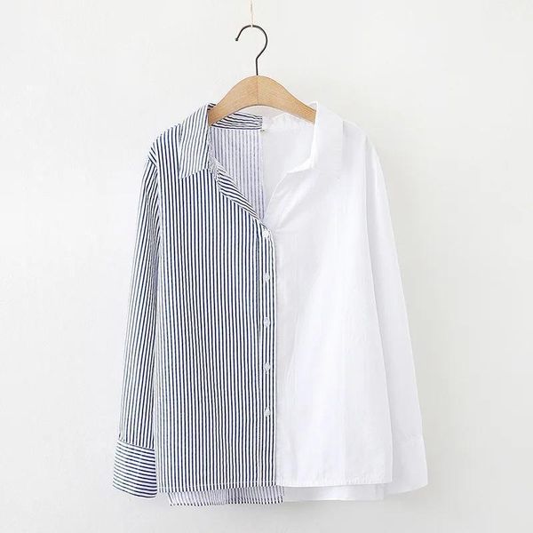 women and blouses turn-down collar sweet style loose lapel striped long sleeve cotton shirts female bottoming shirt 209791 women's, White
women and blouses turn-down collar sweet style loose lapel striped long sleeve cotton shirts female bottoming shirt 209791 women's, White