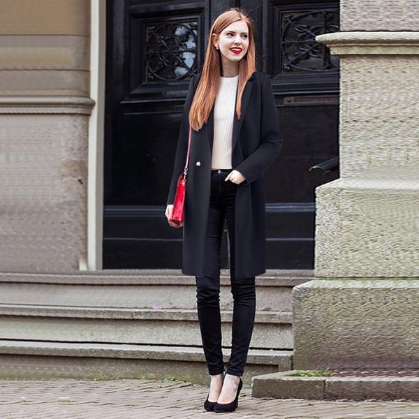women's jackets coats women work solid vintage winter office long sleeve button notched fashion and clothing #30, Black;brown
women's jackets coats women work solid vintage winter office long sleeve button notched fashion and clothing #30, Black;brown