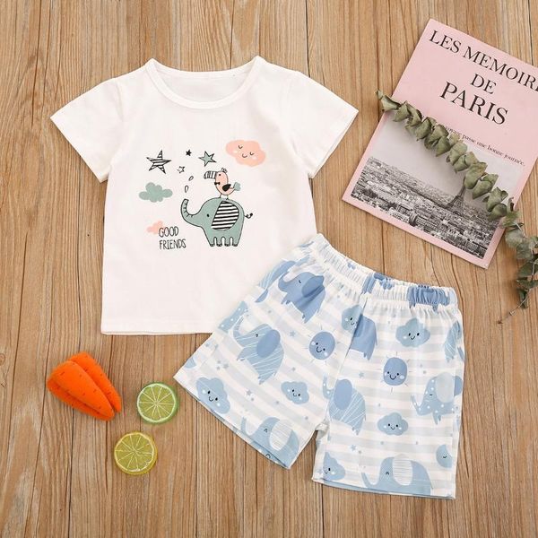 clothing sets 2-piece lovely elephant print baby boy set short sleeve and shorts for girl, White
clothing sets 2-piece lovely elephant print baby boy set short sleeve and shorts for girl, White