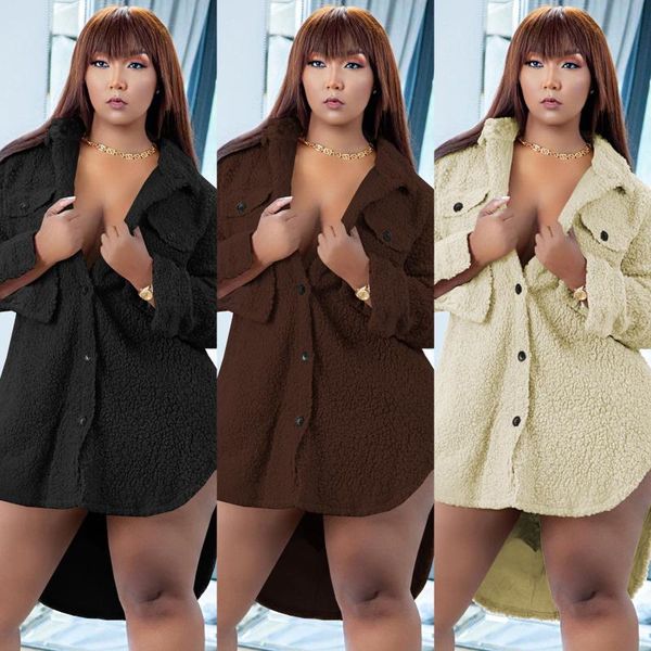 casual dresses winter clothing lady plush dress fleece lapel neck full sleeves women's single breasted 2022 arrivals, Black;gray
casual dresses winter clothing lady plush dress fleece lapel neck full sleeves women's single breasted 2022 arrivals, Black;gray