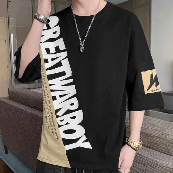 trendy men's irregular stitching short-sleeved t-shirt loose large size to 110 kg letter printing all-match men clothing t-shirts, White;black
trendy men's irregular stitching short-sleeved t-shirt loose large size to 110 kg letter printing all-match men clothing t-shirts, White;black