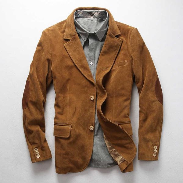 men's leather & faux 2021 cow suede jacket british style genuine suit men slim fit cattle blazer male casual coat for, Black
men's leather & faux 2021 cow suede jacket british style genuine suit men slim fit cattle blazer male casual coat for, Black