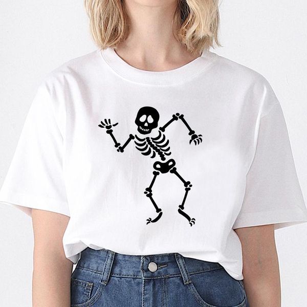 casual summer t-shirt and print harajuku dancing skull kawaii women's, White
casual summer t-shirt and print harajuku dancing skull kawaii women's, White
