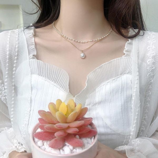 pendant necklaces spring/summer style simple necklace small individual design double-layer pearl lady sweet clavicle chain 2021, Silver
pendant necklaces spring/summer style simple necklace small individual design double-layer pearl lady sweet clavicle chain 2021, Silver