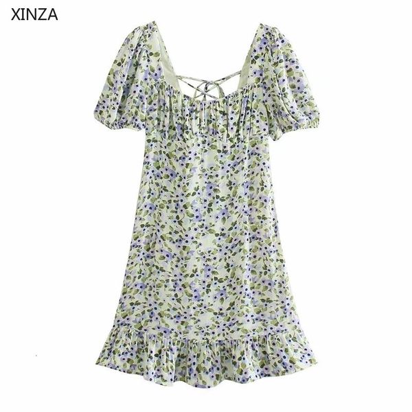 casual dresses women floral print summer puff sleeve ruffle hem vintage mini backless crossed straps party k06f, Black;gray
casual dresses women floral print summer puff sleeve ruffle hem vintage mini backless crossed straps party k06f, Black;gray