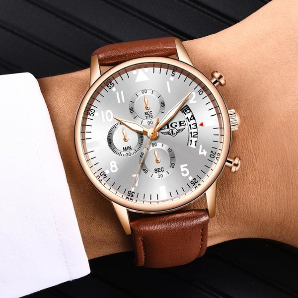 wristwatches lige mens watches waterproof 24 hour date quartz clock male leather sports wrist watch relogio masculino, Slivery;brown
wristwatches lige mens watches waterproof 24 hour date quartz clock male leather sports wrist watch relogio masculino, Slivery;brown