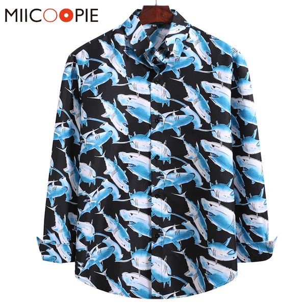 korean fashion long sleeve shark printed blue dress shirts men new casual streetwear hipster shirts chemise, White;black
korean fashion long sleeve shark printed blue dress shirts men new casual streetwear hipster shirts chemise, White;black