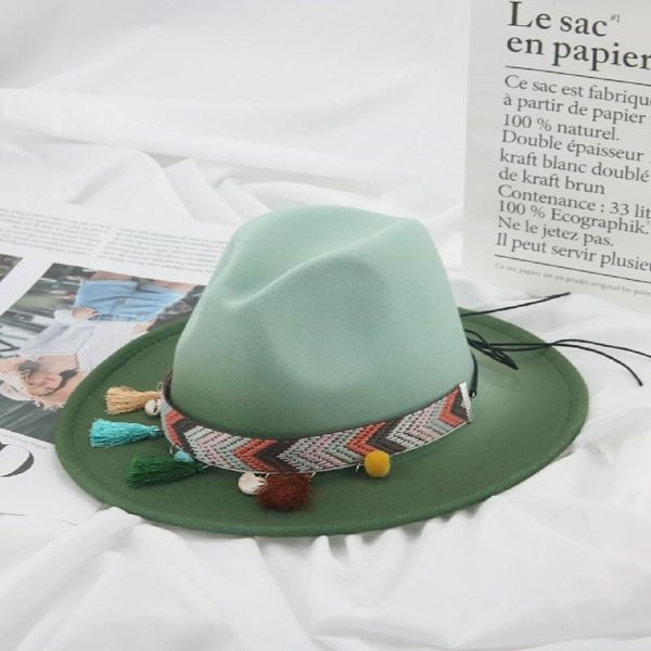 wide brim hats women's hat fedora gradient color green red blue western cowboy panama men's outdoor pamelas y tocados para bodas, Blue;gray
wide brim hats women's hat fedora gradient color green red blue western cowboy panama men's outdoor pamelas y tocados para bodas, Blue;gray