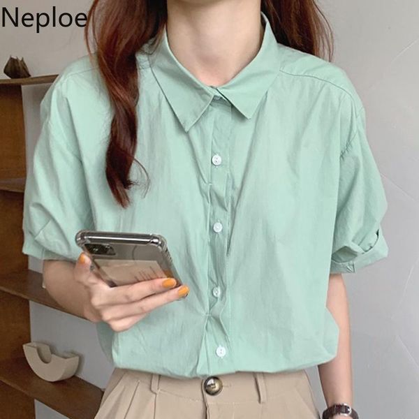 women's blouses & shirts neploe solid blouse women korean single breasted short sleeve blusa spring 2021 fashion casual basic femme 1c, White
women's blouses & shirts neploe solid blouse women korean single breasted short sleeve blusa spring 2021 fashion casual basic femme 1c, White