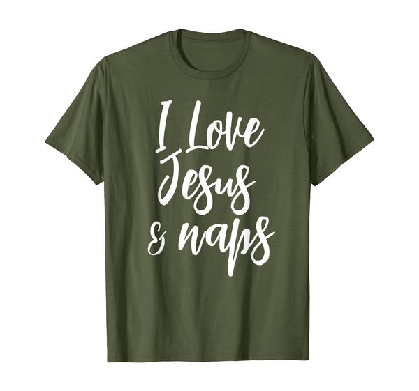 inspirational i love jesus and naps t-shirt fun faith tee, White;black