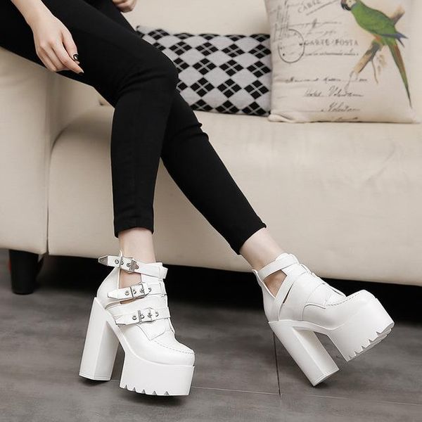 dress shoes pladies zapatos mujer fashion chaussure female punk platform chunky high heels 14cm belt buckle woman pumps, Black
dress shoes pladies zapatos mujer fashion chaussure female punk platform chunky high heels 14cm belt buckle woman pumps, Black