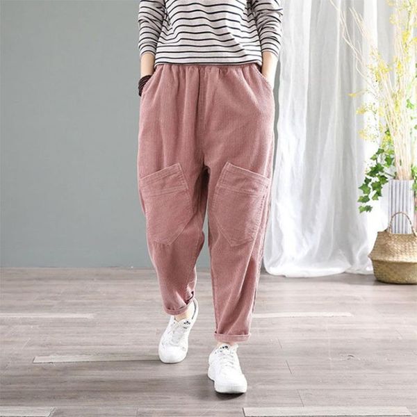 ysjz vintage elastic waist corduroy pants plus size women solid harem loose casual trousers female pantalon turnip women's & capris, Black;white
ysjz vintage elastic waist corduroy pants plus size women solid harem loose casual trousers female pantalon turnip women's & capris, Black;white