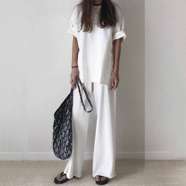 two piece sets 2021 style switching simple plain trousers ladies fashion wide leg pants pullover fashionable patchwork setup women's, White
two piece sets 2021 style switching simple plain trousers ladies fashion wide leg pants pullover fashionable patchwork setup women's, White