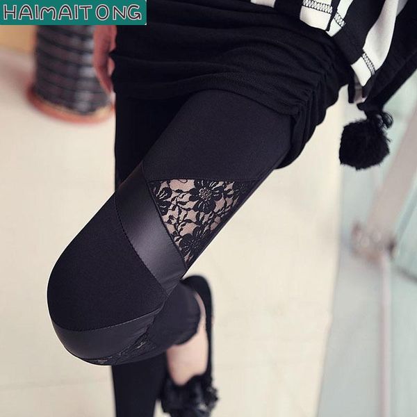 spring autumn leather workout leggings charming warm lace legins pu leggins skinny stretch splicing pants women's, Black
spring autumn leather workout leggings charming warm lace legins pu leggins skinny stretch splicing pants women's, Black