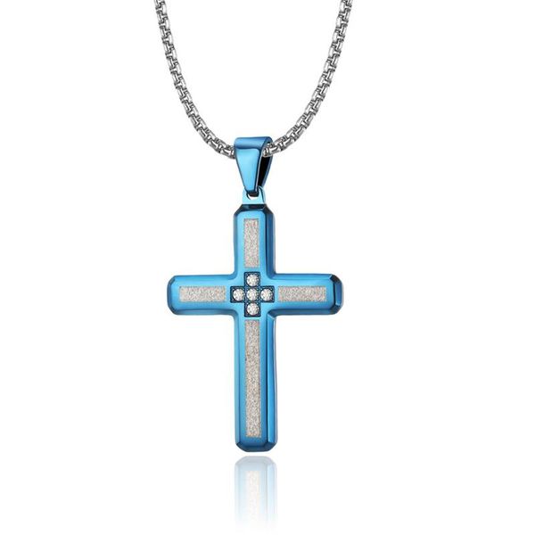 gothic accessories fashion blue color cross pendant with cubic zirconia trendy stainless steel necklace for women jewelry gift necklaces, Silver
gothic accessories fashion blue color cross pendant with cubic zirconia trendy stainless steel necklace for women jewelry gift necklaces, Silver