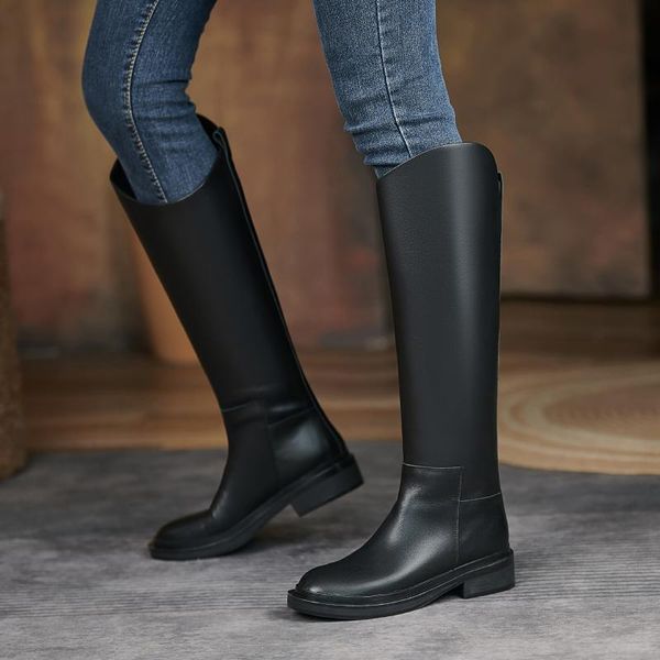 boots women high genuine leather slip-on autumn thick heel shoes knee-high cowboy for solid color, Black
boots women high genuine leather slip-on autumn thick heel shoes knee-high cowboy for solid color, Black