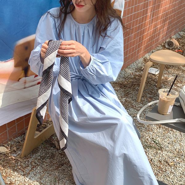 woman dress long puff sleeve dresses korean style fashion clothing casual solid o-neck sundress loose mid-calf spring, Black;gray
woman dress long puff sleeve dresses korean style fashion clothing casual solid o-neck sundress loose mid-calf spring, Black;gray