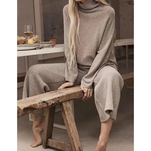 knitted suit temperament women spring and autumn wide-leg pants women's two piece, White
knitted suit temperament women spring and autumn wide-leg pants women's two piece, White