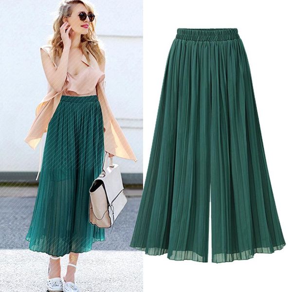 women's pants & capris 2021 summer autumn women pleated casual flare fashion green black chiffon elastic waist loose female trousers, Black;white
women's pants & capris 2021 summer autumn women pleated casual flare fashion green black chiffon elastic waist loose female trousers, Black;white