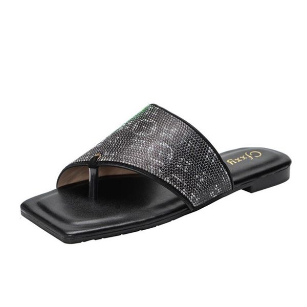 women's shoes slippers 2021 summer fashion square head gradient rainbow color flat casual flip heel, Black
women's shoes slippers 2021 summer fashion square head gradient rainbow color flat casual flip heel, Black