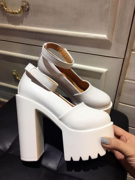 sandals spring and autumn bottom 15cm super high heel thick with round head word buckle single shoes female, Black
sandals spring and autumn bottom 15cm super high heel thick with round head word buckle single shoes female, Black
