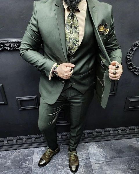 men's suits & blazers dark green jacket with black lapel men 3pcs custom made groom tuxedo tailor male fashion wedding costume blazer p, White;black
men's suits & blazers dark green jacket with black lapel men 3pcs custom made groom tuxedo tailor male fashion wedding costume blazer p, White;black