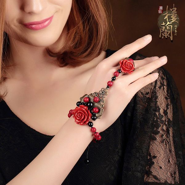 xianlan018 original ancient chinese style bracelet chain ring is an organic whole repeatedly cinnabar flower adornment hand ring h, Silver
xianlan018 original ancient chinese style bracelet chain ring is an organic whole repeatedly cinnabar flower adornment hand ring h, Silver