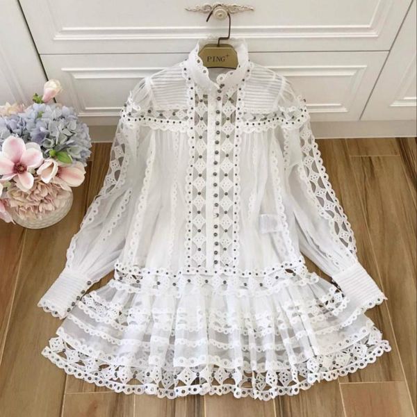 casual dresses runway women's dress luxury embroidery lace hollow out 2021 designer two pieces ladies rivet beading lantern sleeve, Black;gray
casual dresses runway women's dress luxury embroidery lace hollow out 2021 designer two pieces ladies rivet beading lantern sleeve, Black;gray