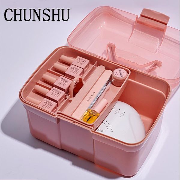 hand-held nail gel polish container 2 layer tools storage large capacity manicure kit box plastic makeup organizer art kits
hand-held nail gel polish container 2 layer tools storage large capacity manicure kit box plastic makeup organizer art kits